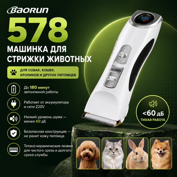 ChatGPT Image 27 апр. 2026 г., 14_41_12 BAORUN 578 машинка для стрижки животных MayDog